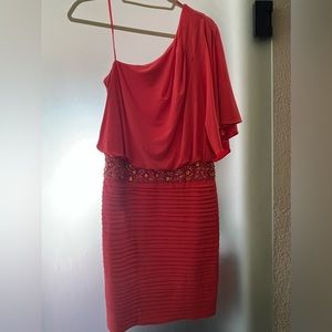 One Shoulder Orange dress